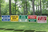 Our 18" x 24" Single-sided Yard Signs are made from sturdy coroplast and come with a metal stake. Perfect for displaying when your audience can only approach from one direction or if something naturally blocks the other side. They are a great choice for p